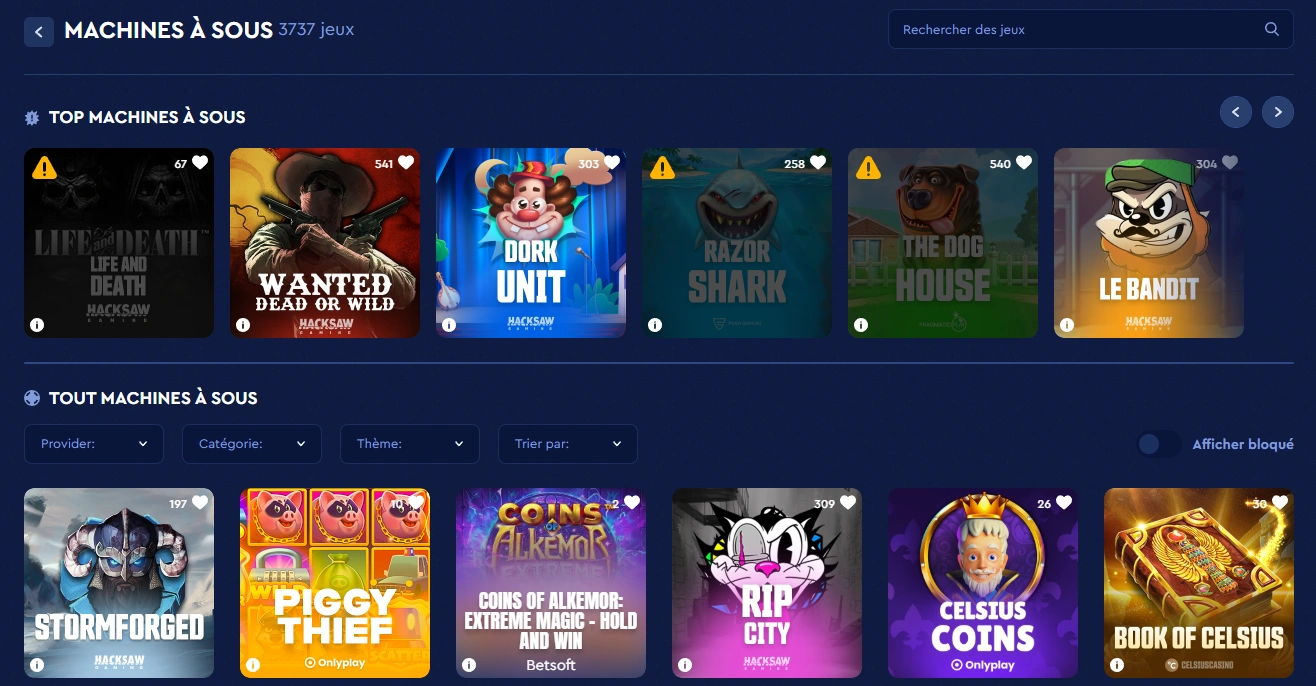 Machines à sous en temps réel avec ambiance live chez Сasinoly 
